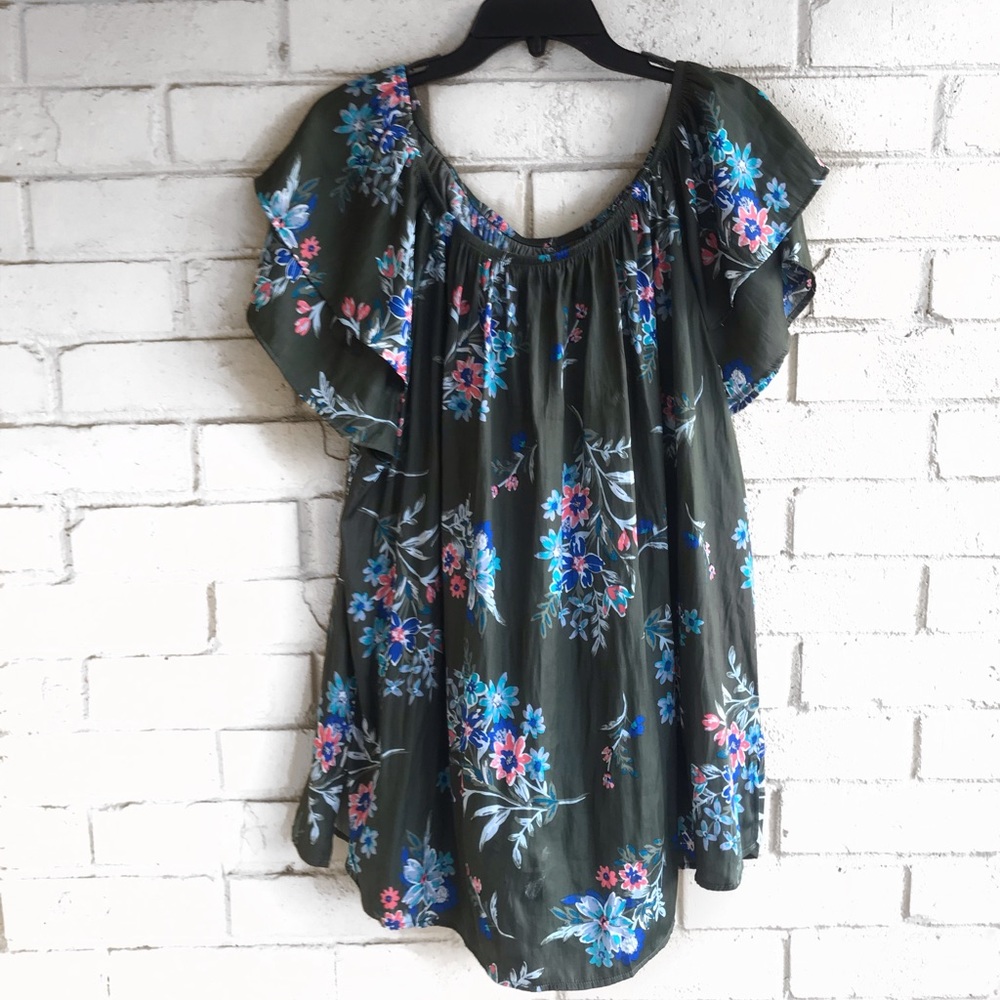 {Terra&Sky} Off-the-Shoulder Boho style shirt
